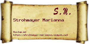 Strohmayer Marianna névjegykártya